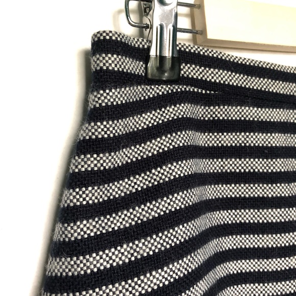 J Crew Navy Striped Wool A line Skirt - Picture 2 of 8